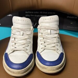 Crosty White and Blue Sneakers